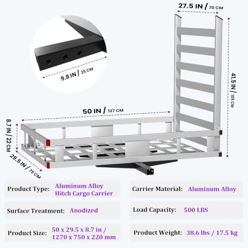 500LBS Trailer Hitch Cargo Carrier - Image 2