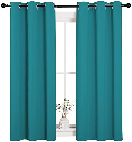 NICETOWN Room Darkening Curtains, 2 Panels, W34 x 54-inch, Peacock Teal - Image 2