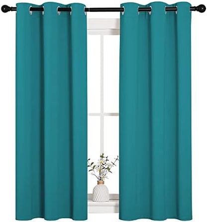NICETOWN Room Darkening Curtains, 2 Panels, W34 x 54-inch, Peacock Teal - Image 2