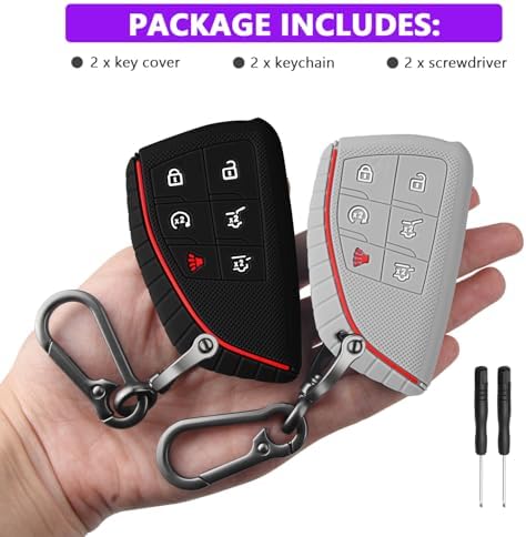 QBUC 2 Pcs for Chevy Key Fob Cover, 6 Buttons Silicone - Image 6