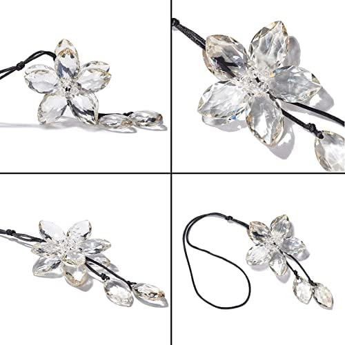 AuMoHall Crystal Flower Rear View Mirror Pendant Hanging Ornament Lucky Car - Image 3