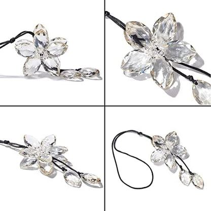 AuMoHall Crystal Flower Rear View Mirror Pendant Hanging Ornament Lucky Car - Image 3