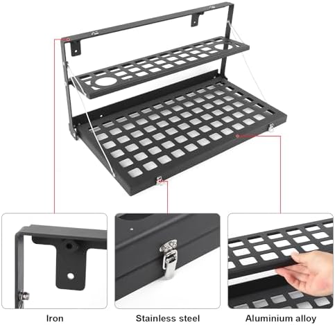 CheroCar for Jeep JL Tailgate Table Rear Foldable Cargo Shelf Aluminum Alloy - Image 3