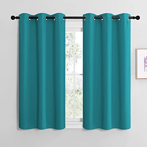 NICETOWN Room Darkening Curtains, 2 Panels, W42 x 48-inch, Peacock Teal by NICETOWN