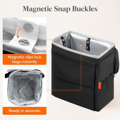 Lifewit Car Trash Can with Lid, Garbage Bag Hanging, Trash Bin, 3 Gallon - Image 5