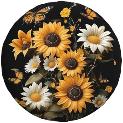 Sunflowers Daisies Butterflies Spare Tire Cover Wheel Protectors - Image 2