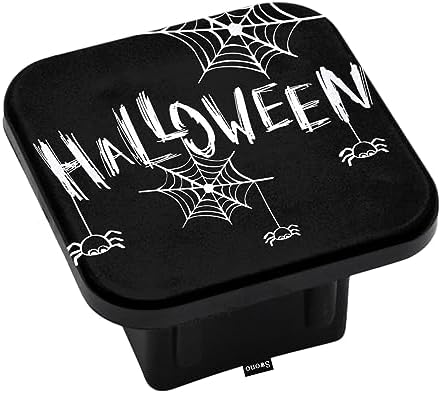 Swono Halloween Hitch Tube Cover 2 Inch, Lettering Halloween Spider Webs by Swono
