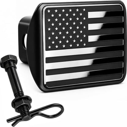 USA 2" American Flag Stainless Steel Trailer Hitch Cover by AutoAccessores