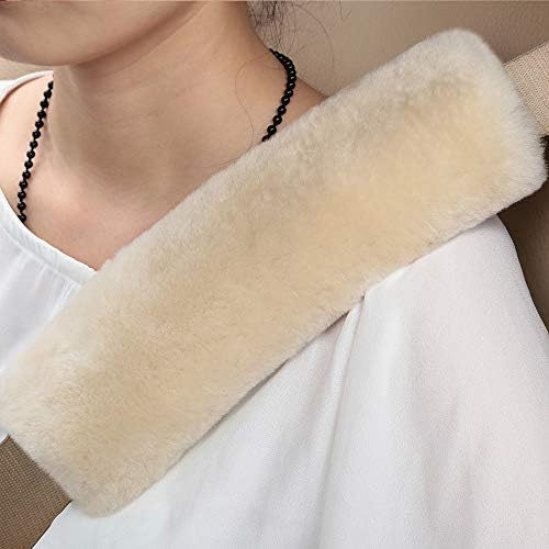 OGLAND 2 Pack Sheepskin Car Seat Belt Cover Pads | Wool Seatbelt Cushions - Image 3