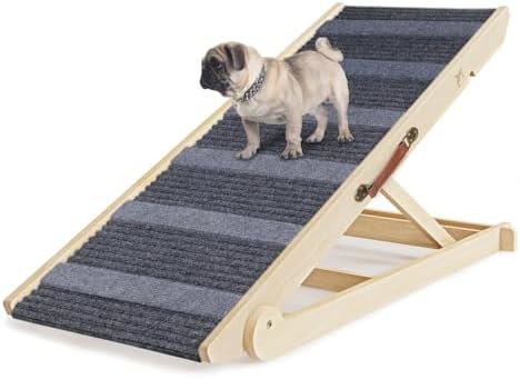 YaFiti Dog Ramp for Bed, Folding Wooden Pet Ramp for Small Large Dogs Cats by YaFiti