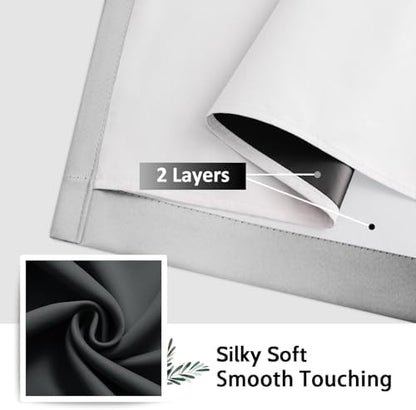 SimpleHome Ombre Black 100% Blackout Bedroom Curtains - Image 7