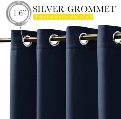 NICETOWN Patio Curtains Outdoor Waterproof W100 x L95 in Navy 2 PCs - Image 5