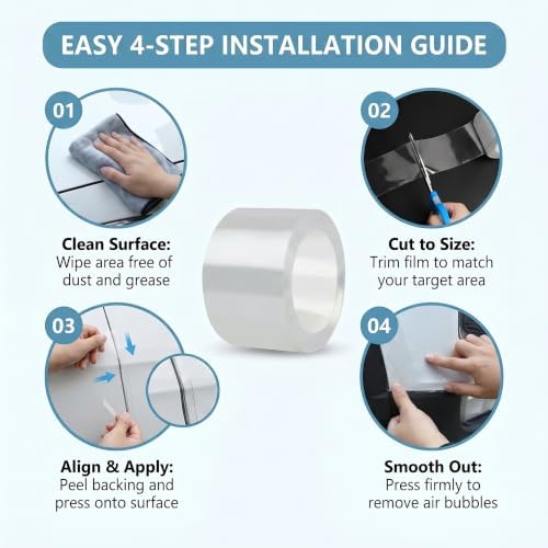 Car Door Edge Guards Door Sill Protector, 2.7-inch x 33-foot Scratch Protectors - Image 7