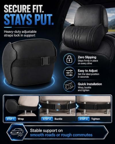 Universal Memory Foam Car Headrest Neck Pillow Adjustable Driving - Image 6