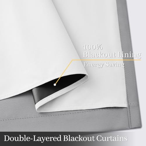 Yakamok Dove Grey 100% Blackout Curtains 84 Inches Long 50" Wide 2 Panel - Image 4