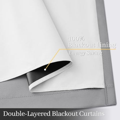 Yakamok Dove Grey 100% Blackout Curtains 84 Inches Long 50" Wide 2 Panel - Image 4