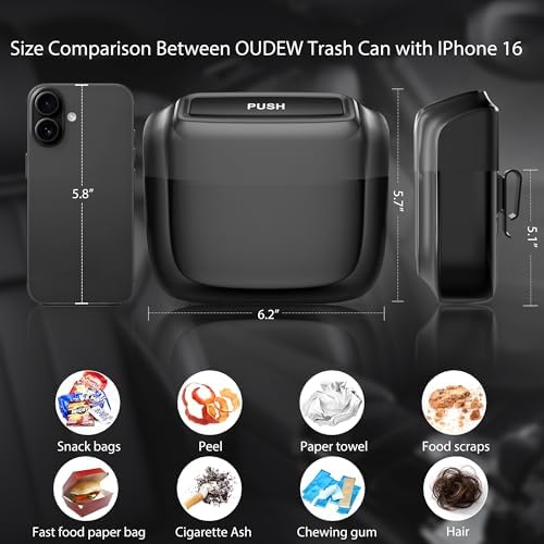 2 Pack Car Trash Can with Lid, Built-in Storage Garbage Bag - Image 2