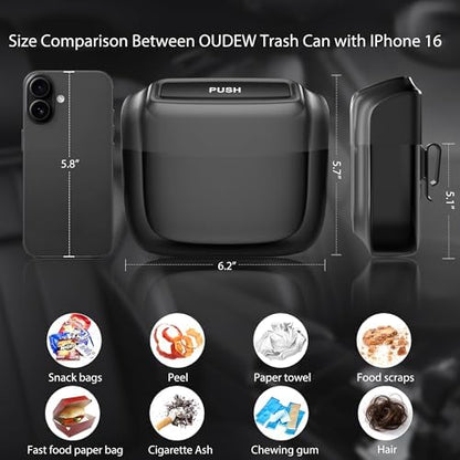 2 Pack Car Trash Can with Lid, Built-in Storage Garbage Bag - Image 2