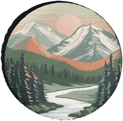 Camper Spare Tire Cover 13 Inch Mountain Adventure Weatherproof Wheel by HighonHi