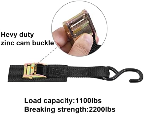 Ayaport Cam Buckle Tie Down Straps 20 feet, 4 Pack - Image 3