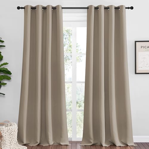 NICETOWN Taupe Blackout Curtains 108" Long, 2 Pieces by NICETOWN