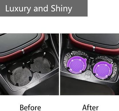 NBTEPEM 4pcs Bling Car Cup Holder Coaster, 2.75 inch Anti-Slip Shockproof - Image 3