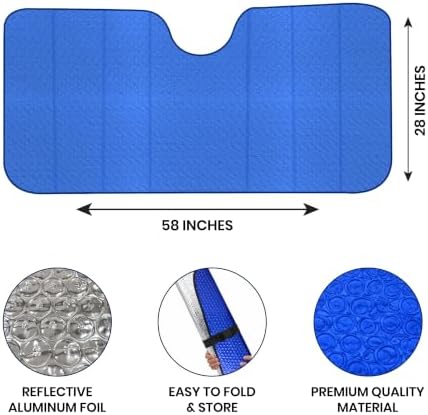 EcoNour Accordion Car Windshield Sun Shade | Reflective Car Window Shades - Image 3