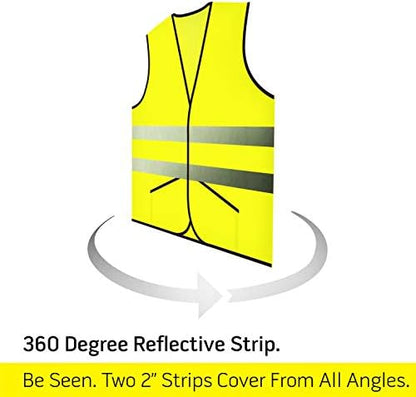PeerBasics Pocket Safety Vest Bulk Pack Reflective High Visibility Men Women - Image 5