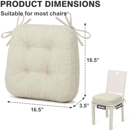 Shinnwa Kitchen Chair Cushions Set of 2, Dual-Layer Memory Foam Dining Chair - Image 6