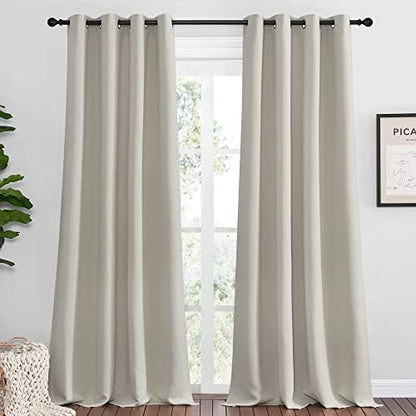 NICETOWN Natural Room Darkening Curtains 108" Long by NICETOWN