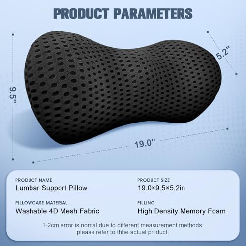 Lumbar Support Pillow, Ergonomic Memory Foam Lumbar Pillow - Image 6