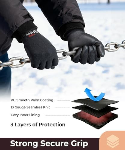 KAYGO Winter Work Gloves Thermal Insulated, PU Coated, 12 Pairs - Image 2