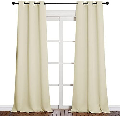 NICETOWN Room Darkening Curtain Panels 2 Panels 42 x 90-inch Beige - Image 2