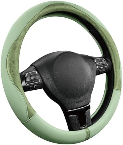 PIC AUTO Steering Wheel Cover, Universal Fit 14.5"–15.5", Soft PU Grain Leather by PICAUTO