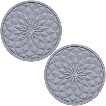 2 Pack Silicone Car Cup Holder Coaster – 2.75 Inch Non-Slip Drink Mat, by MEAJOO