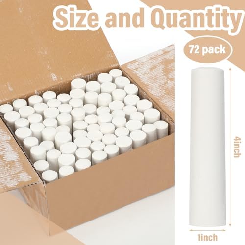 White 72pcs Large 4 x 1 Inch Railroad Crayon Chalk - Image 2