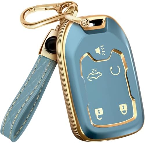 Lucrum Compatible with Chevy, Buick Key Fob Cover & Keychain by Lucrum