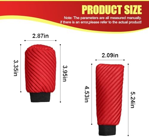 2PCS Car Gear Shift Knob and Handbrake Cover Set, Non-Slip Polyester Stick - Image 2