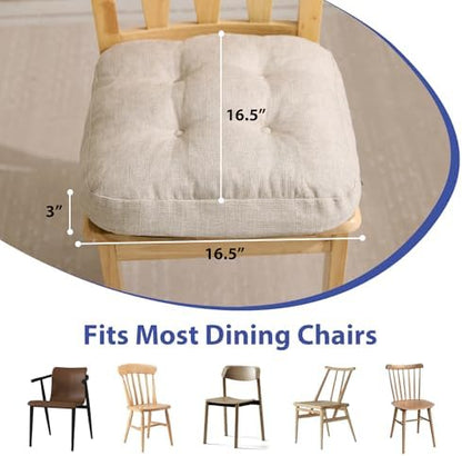 IASEAHK Memory Foam Dining Chair Cushions, 16.5"x16.5"x3.5" - Image 3