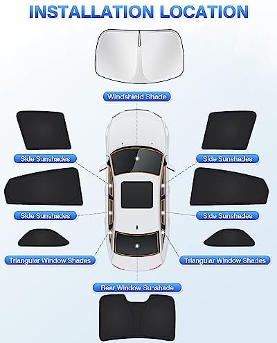 Canvcle Windshield Sun Shade for Honda Civic 10th Gen 2016-2021 Side Rear - Image 6