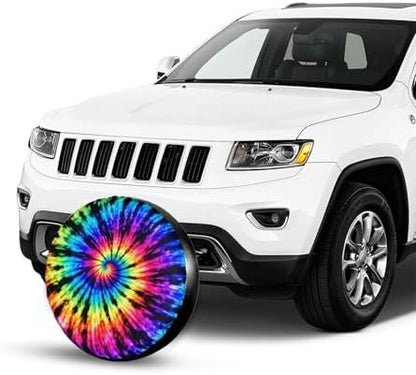 Spare Tire Cover，Tie Dye Pattern Camper Spare Tire Cover Waterproof Sun - Image 4