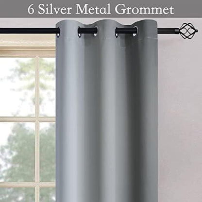 SimpleHome Ombre Grey to Grey White Curtains - Image 5