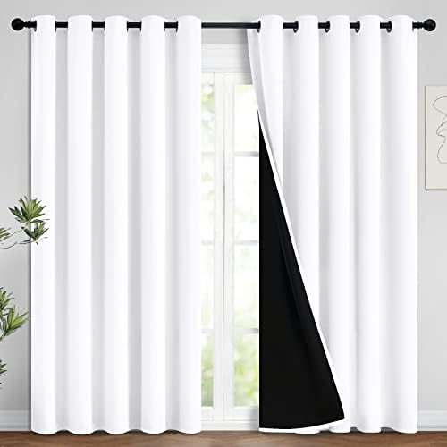 Yakamok Pure White 100% Blackout Curtains 96 Inches Long 62" Wide 2 Panel by Yakamok