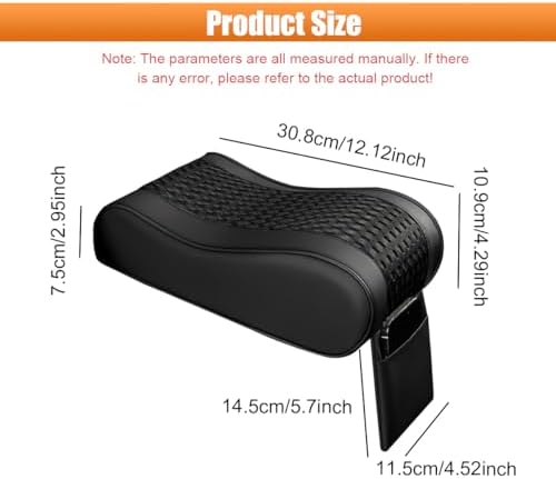 Car Armrest Cushion, Leather Memory Foam Car Center Console Arm Rest Pillow - Image 2