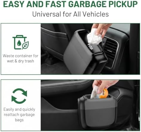 Car Trash Can with Lid, Waterproof Push to Open Garbage Bucket with 30 Trash - Image 3