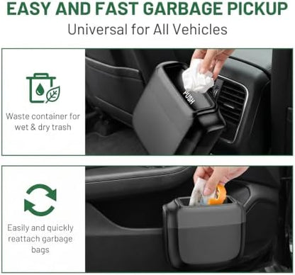 Car Trash Can with Lid, Waterproof Push to Open Garbage Bucket with 30 Trash - Image 3