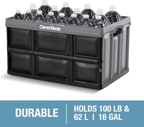 CleverMade Collapsible Storage Bin, No Lid, 16 Gal, 3 Pack - Image 5