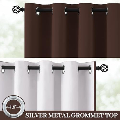 Yakamok Brown 100% Blackout Curtain Panels 63 inches, 2 Panels - Image 2
