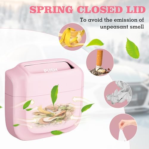 2 Pack Car Trash Can with Lid, Built-in Storage Garbage Bag - Image 3