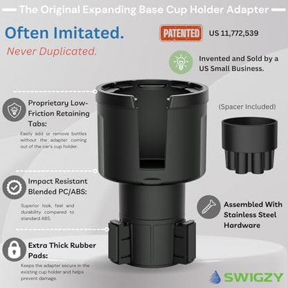 Swigzy Car Cup Holder Expander, Long Base Adapter Extender Bottle Insert - Image 4